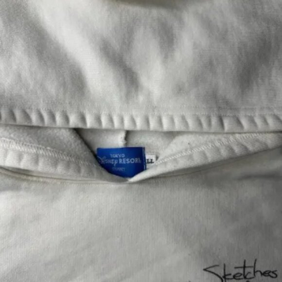 Tokyo Disney Resort ‘Sketches Of Disney’ Sweatshirt Hoodie Size Large Cream - Picture 6 of 12